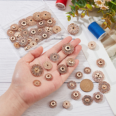 Nbeads 24Pcs 4 Style Alloy & Brass Snap Buttons FIND-NB0003-66KCG-1