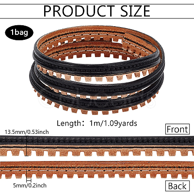 1M Leather Shoes Edge Strip Cord FIND-BC0005-78-1