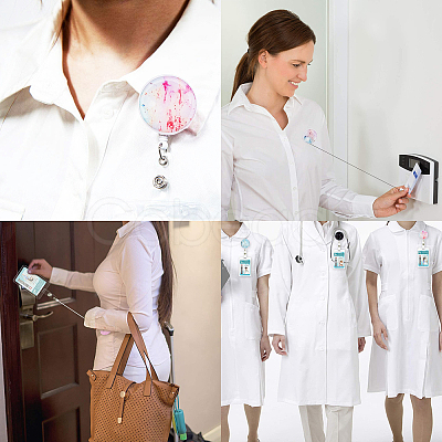 ABS Plastic Retractable Badge Reel AJEW-GF0001-74-1