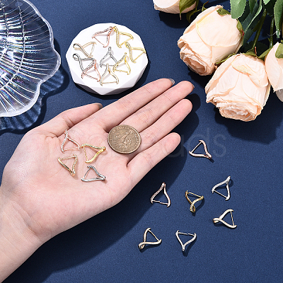 4Pcs 4 Colors Rack Plating Brass Micro Pave Cubic Zirconia Ice Pick Pinch Bails KK-YW0003-43-1