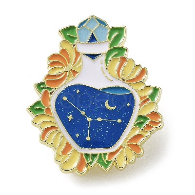 Flower Holy Vase Cancer Enamel Pins JEWB-B012-03C-1