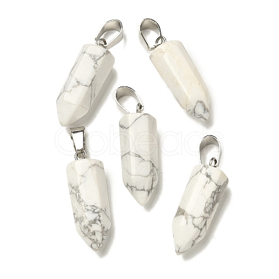 Natural Howlite Pendants G-Z067-07P-07-1