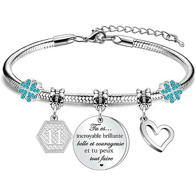 Birthday 201 Stainless Steel Charm Bracelets FS-WGBAA71-12-1