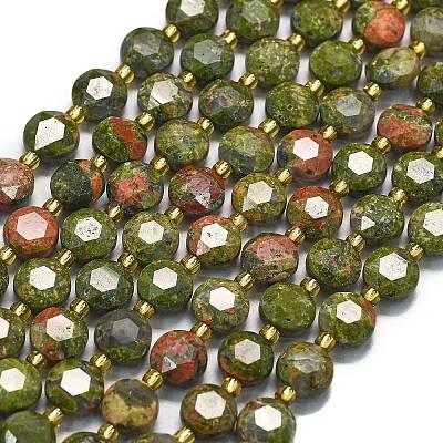 Natural Unakite Beads Strands G-C116-A27-02-1
