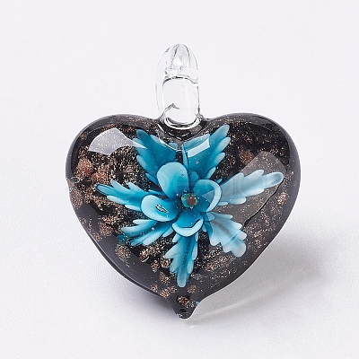 Handmade Lampwork Pendants LAMP-F009-09E-1