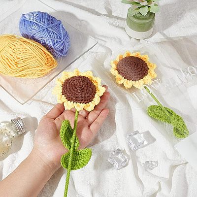 Cotton Knitting Artificial Flower AJEW-WH0013-50-1