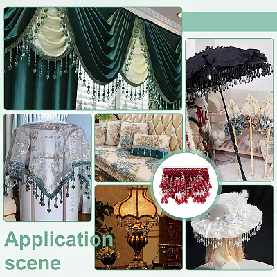 6 Yards Curtain Plastic Beaded Fringe Trim OCOR-PH0007-64B-1