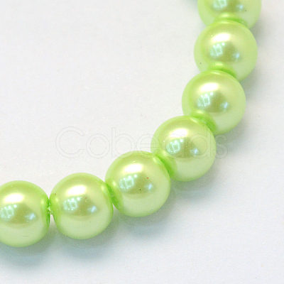 Baking Paint Pearlized Glass Pearl Round Bead Strands HY-Q003-6mm-07-1