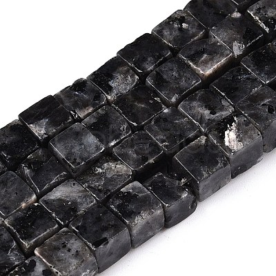 Natural Larvikite Beads Strands G-T139-8x8-25A-1