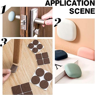 CHGCRAFT 24Pcs 3 Styles Self Adhesive Plastic Furniture Sliders FIND-CA0001-91-1