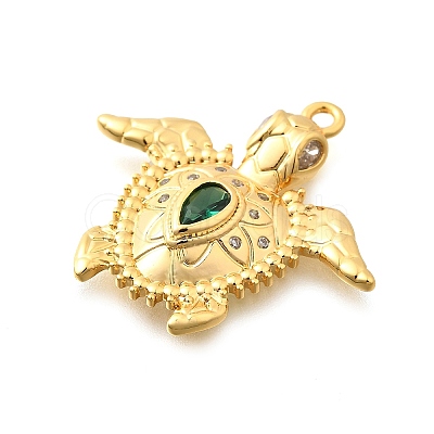 Brass Micro Pave Cubic Zirconia Charms KK-B131-02G-03-1