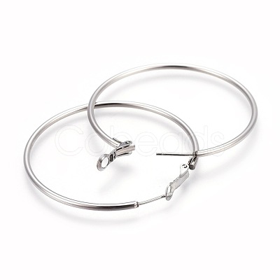 Tarnish Resistant 201 Stainless Steel Hoop Earrings EJEW-F188-24P-C-1