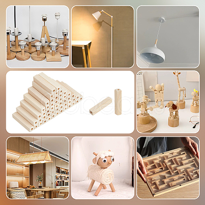 50Pcs Unfinished Wood European Beads WOOD-NB0002-47-1