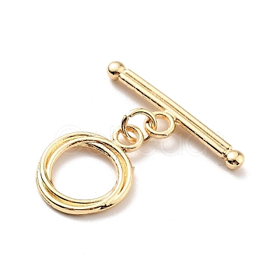 Rack Plating Brass Toggle Clasps KK-E034-16LG-1