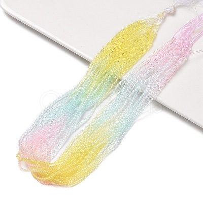 Transparent Gradient Color Glass Beads Strands GLAA-G101-2mm-17-1