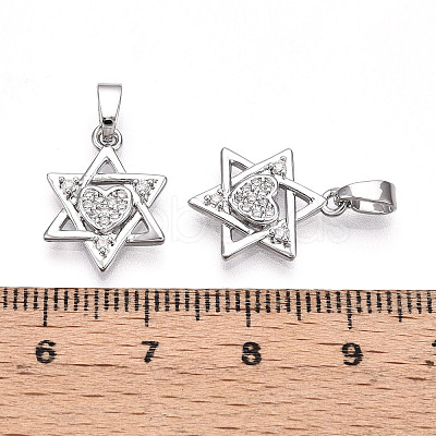 Brass Micro Pave Cubic Zirconia Pendants KK-T070-60P-1