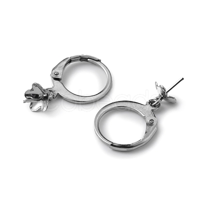 314 Stainless Steel Leverback Earring Findings STAS-WH0036-07P-1