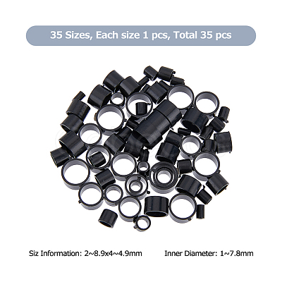 SUPERFINDINGS 35Pcs 35 Style Plastic Guides Ring KY-FH0001-24-1