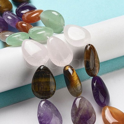 Natural Amethyst & Quartz Crystal & Green Aventurine & Rose Quartz & Red Agate & Tiger Eye Beads Strands G-P528-L13-01-1