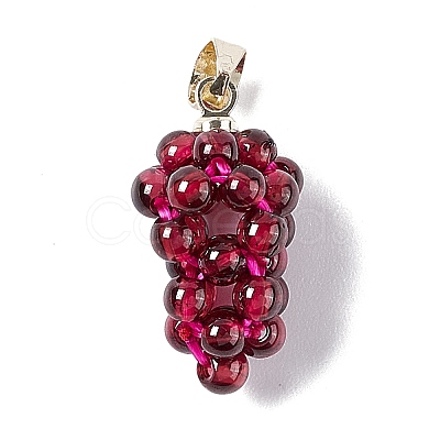 Natural Garnet Cluster Pendants G-G928-01LG-1