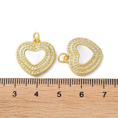 Valentine"s Day Brass Micro Pave Clear Cubic Zirconia Pendants KK-B083-41I-G-1