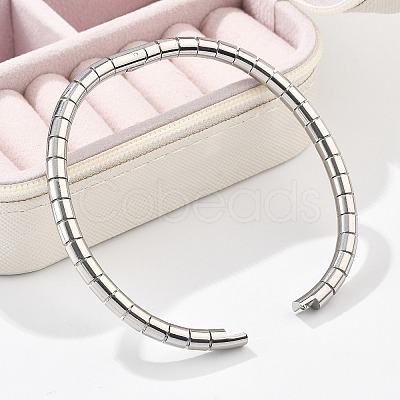 Texture 304 Stainless Steel Bangles for Women BJEW-Z092-14P-1
