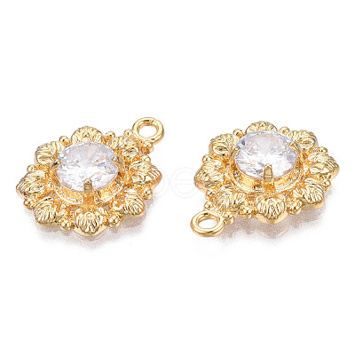 Brass Micro Pave Cubic Zirconia Pendants KK-N216-369-1