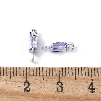 Brass Pave Cubic Zirconia Connector Charms KK-F892-53P-11-1