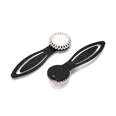 Alloy & Iron Bookmark Cabochon Settings PALLOY-N184-01S-1