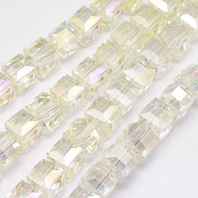 Pearl Luster Plated Crystal Glass Beads Strands EGLA-F016-B05-1