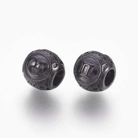 316 Surgical Stainless Steel European Beads STAS-F195-128B-12-1