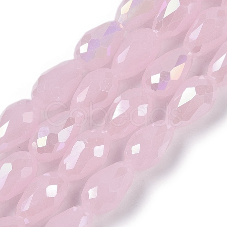 Opaque Solid Color Electroplate Glass Beads Strands LS-EGLA-N013-J8mm-B01-1