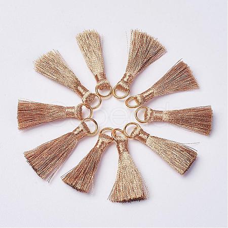 Cannetille Nylon Tassel Pendant Decorations HJEW-G008-A01-1