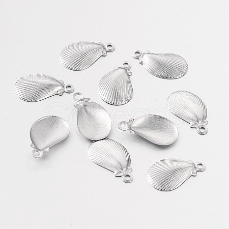 Shell 316 Surgical Stainless Steel Filigree Charms X-STAS-M258-13-1