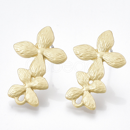 Smooth Surface Alloy Stud Earring Findings X-PALLOY-T064-45MG-1