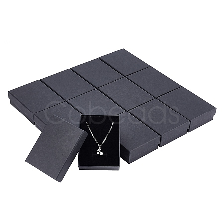 Kraft Cotton Filled Cardboard Paper Jewelry Set Boxes CBOX-R036-11B-1