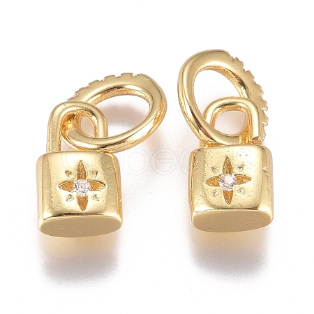 Brass Micro Pave Cubic Zirconia Pendants ZIRC-G168-23G-1