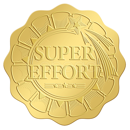 Plastic Self Adhesive Gold Foil Embossed Stickers DIY-WH0211-310-1