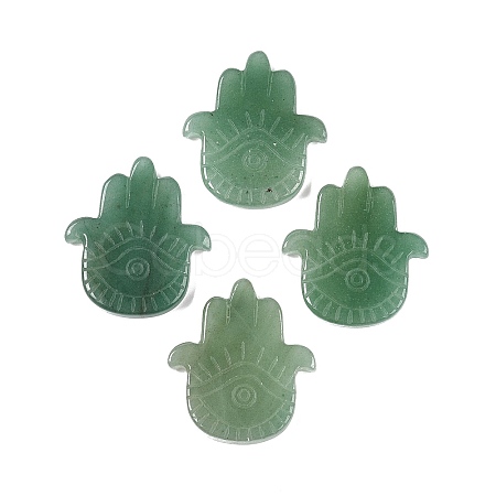 Natural Green Aventurine Hamsa Hand with Eye Figurines DJEW-N003-04H-1