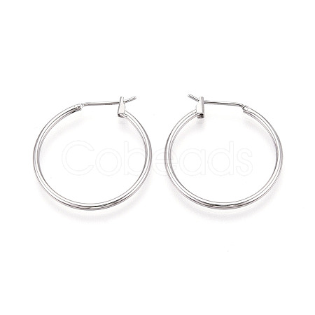 304 Stainless Steel Hoop Earrings EJEW-T048-25C-P-1
