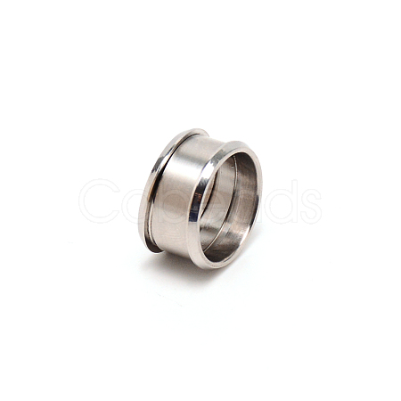 3Pcs 316 Stainless Steel Grooved Finger Ring Settings FIND-WH0105-09C-P-1