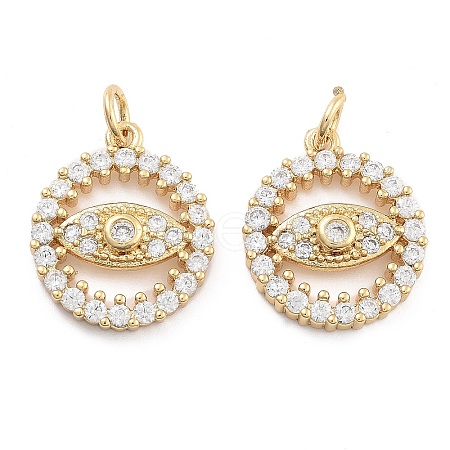 Brass Pave Cubic Zirconia Pendants KK-U009-10C-G-1