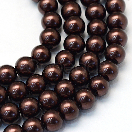 Baking Paint Pearlized Glass Pearl Round Bead Strands X-HY-Q003-4mm-40-1