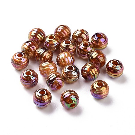 UV Plating Rainbow Iridescent Acrylic Beads PACR-H003-01-1