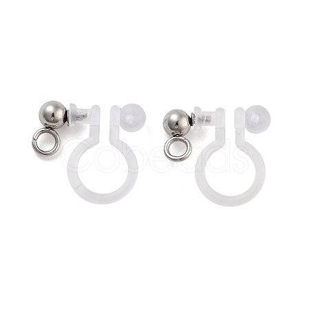Non-Tarnish 202 Stainless Steel Clip-on Earrings Findings STAS-B072-17P-1