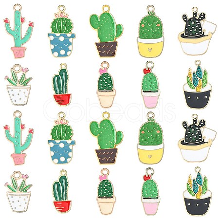 30Pcs 10 Styles Alloy Pendants ENAM-CJ0003-01-1