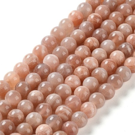 Natural Multi-Moonstone Beads Strands G-O030-6mm-10B-1