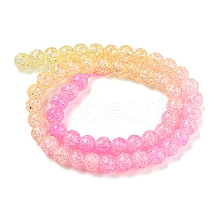 Spray Painted Crackle Glass Beads Strands DGLA-C002-8mm-01-1