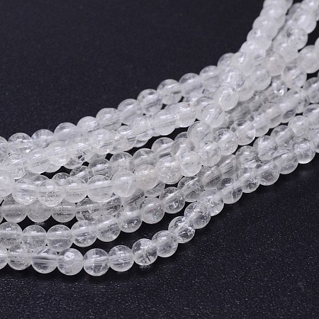 Natural Quartz Crystal Round Beads Strands G-J303-01-8mm-1