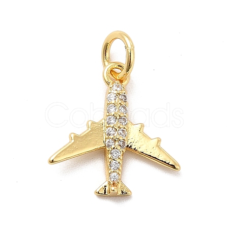 Rack Plating Brass Micro Pave Cubic Zirconia Charms X-KK-K270-39G-1